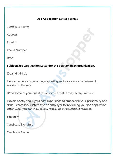 Afbeeldingsresultaten voor Sample Job Application Format