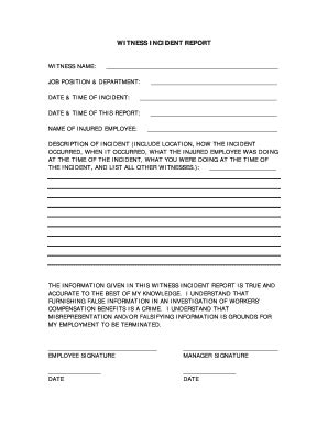 Witness Report Example に対する画像結果