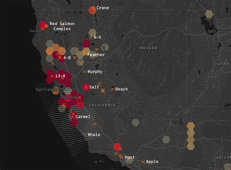 Toradh íomhá ar Map of Current California Wildfires