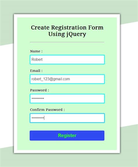 Image result for Registration Form Sample HTML