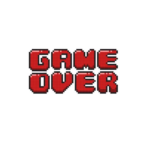 game over red text in pixel art style 22149138 Vector Art at Vecteezy
