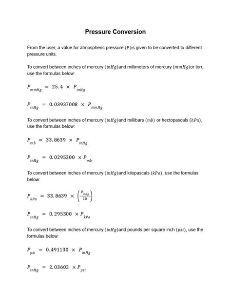 Image result for Pascal Conversion Chart
