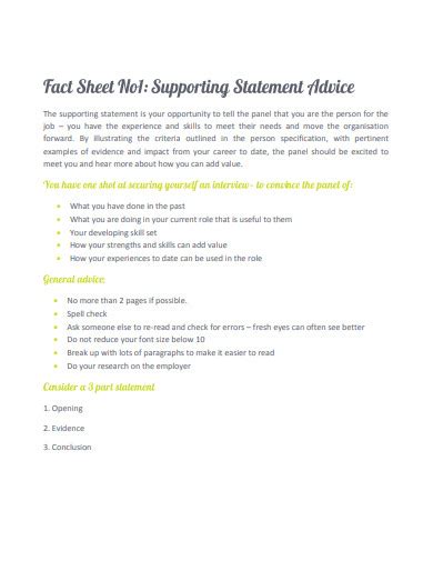 Toradh íomhá ar Supporting Statement Apprenticeship Examples