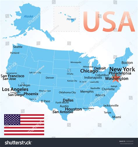 Image result for Map US Major Cities