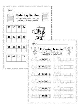 Image result for Ordering Two-Digit Numbers Worksheet