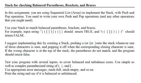 Image result for Balanced Parentheses Using Stack