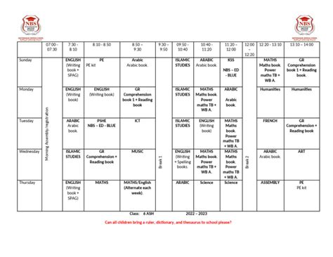 Image result for Timetable Lesson TES