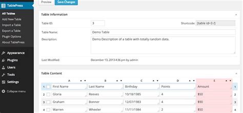 Toradh íomhá ar Beautiful HTML Table Settings