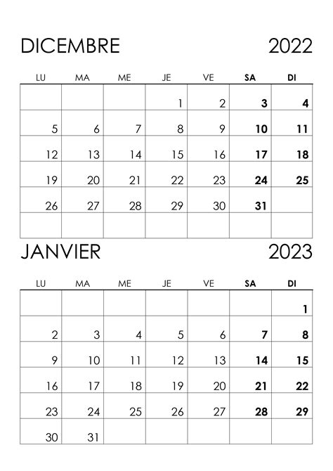 Image result for Calendrier Decembre Janvier