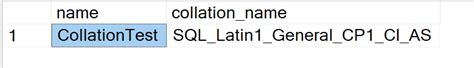 SQL Collation Standard に対する画像結果
