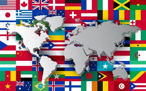 Image result for World Map Modern Flags