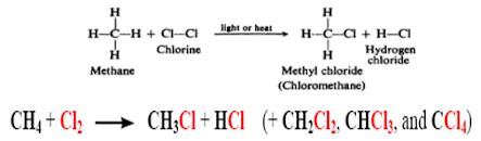 Image result for Halogenation Free Radical Substitution