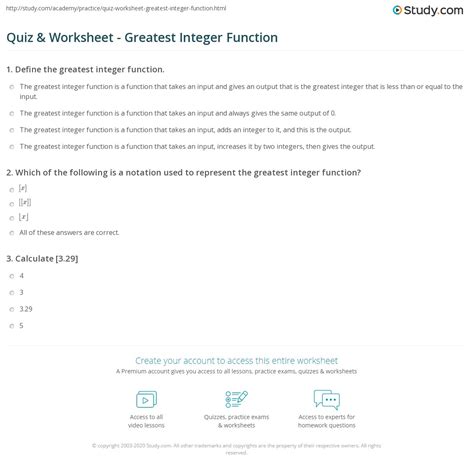 Image result for Greatest Integer Function Cheat Sheet