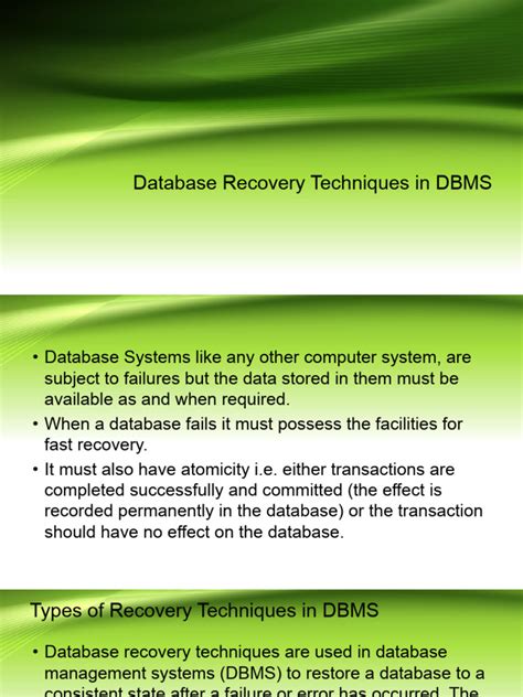 Image result for Database Recovery in DBMS with Example