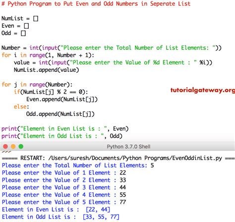 Python Program to Filter Only Even Numbers に対する画像結果