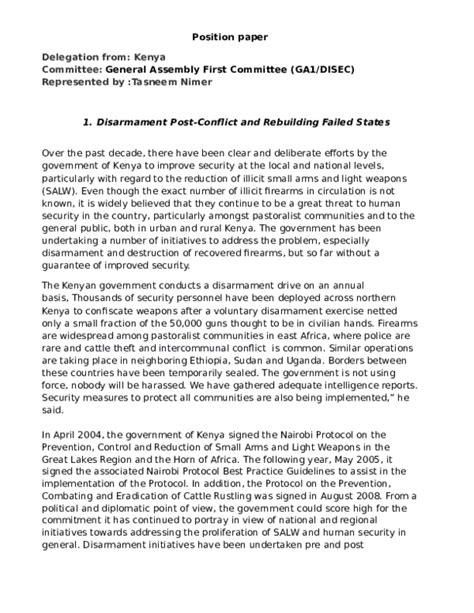 Image result for Crisis Committee Position Paper Examples