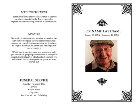 Image result for Two-Page Funeral Program Template
