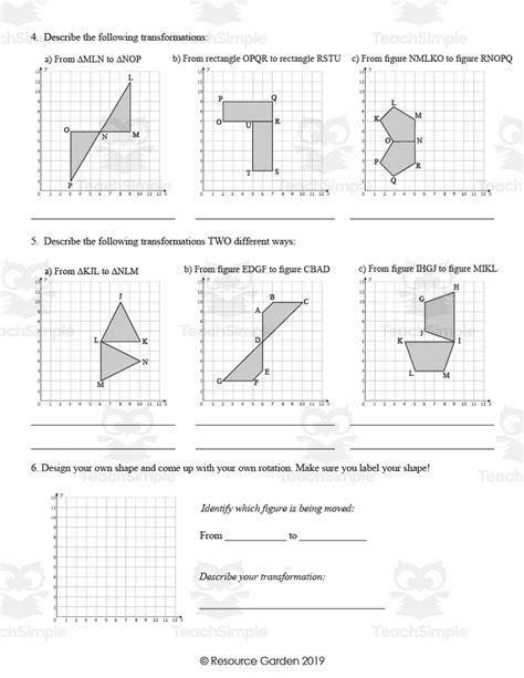 Image result for Simple Transformation Worksheet