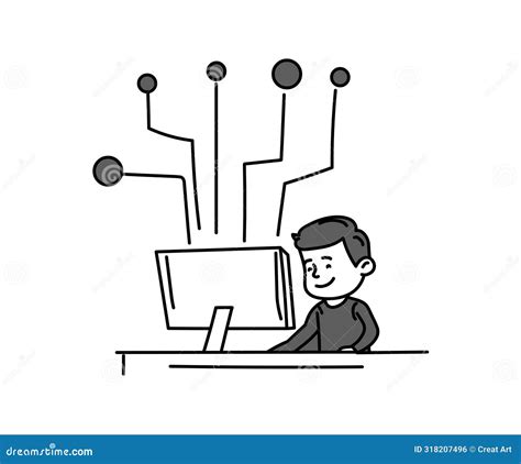 Image result for Man Working On Computer Cartoon