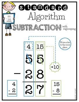Toradh íomhá ar Standard Algorithm Subtraction Worksheets