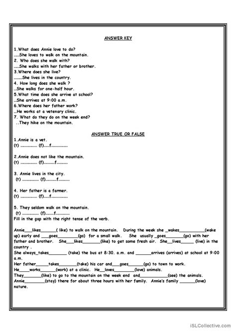 Image result for Reading Comprehension Worksheets Present Simple