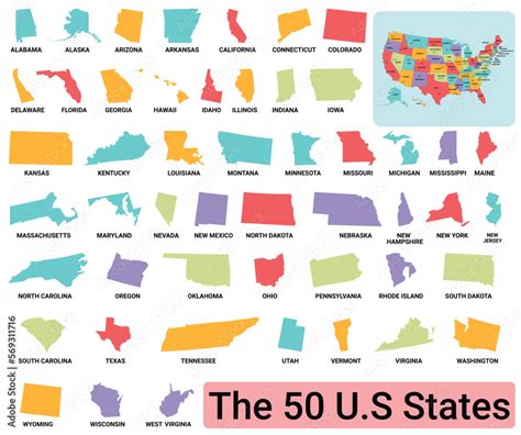 Us Map with All 50 States に対する画像結果