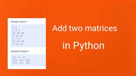 Image result for Wap to Add Two Matrices in Python
