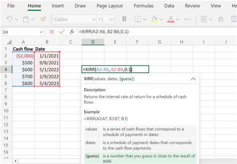 Image result for XIRR Excel