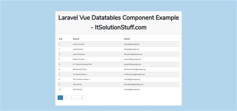 Image result for DataTable Laravel Vue