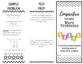 Setup for Consecutive Integer Word Problem に対する画像結果