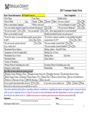 Toradh íomhá ar Consumer Intake Form