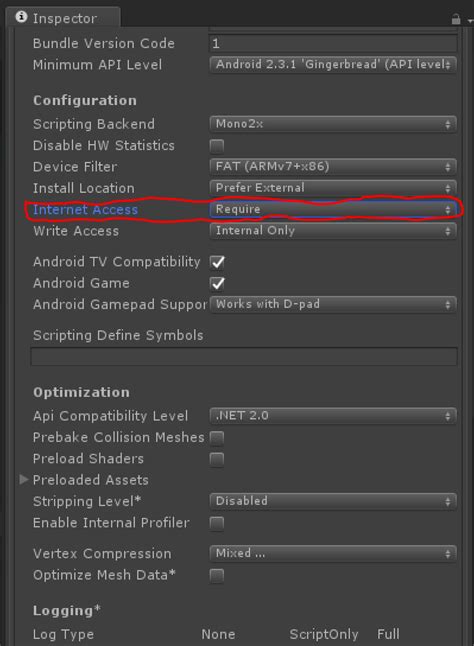 Image result for Unity Android Build Network Access