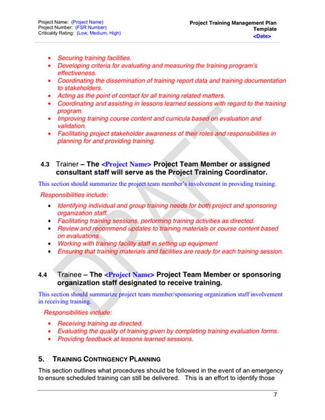 Project Management Sample Training Plan に対する画像結果