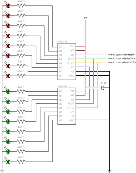 Afbeeldingsresultaten voor 74HC595 Arduino LED