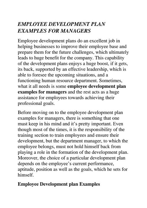 Performance Development Plan Examples for Managers に対する画像結果