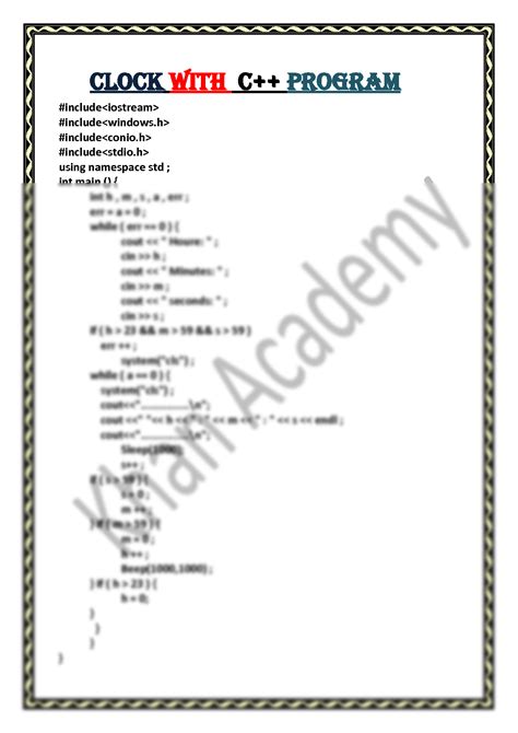 Image result for Digital Clock C Program