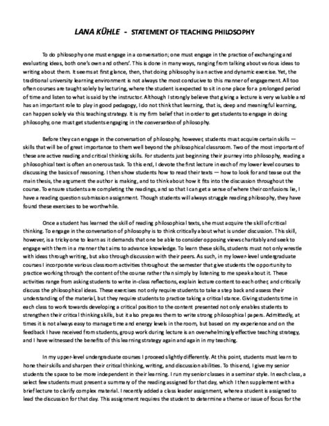 Toradh íomhá ar Teaching Philosophy Statement Sample PDF