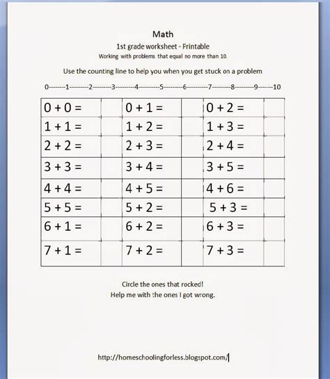 Image result for Free Printable First Grade Math Worksheets