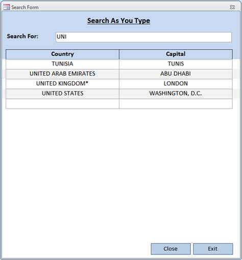 Image result for MS Access Search Button for a Check Number