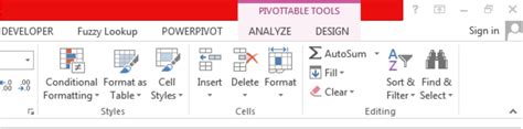 Pivot Table Tools Design Tab に対する画像結果