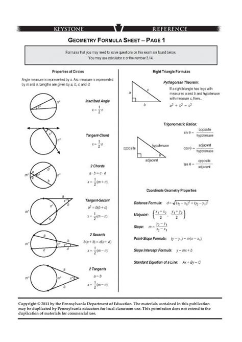 WorkKeys Geometry Formula Sheet-এর ছবি ফলাফল