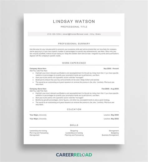 Image result for Word Resume Templates