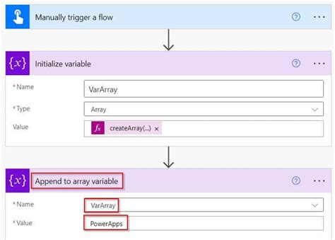 Image result for Power Automate Append to Array Varialbe