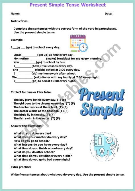 Image result for Present Simple Worksheet Start