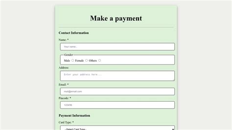 Toradh íomhá ar Payment Page HTML CSS Responsive
