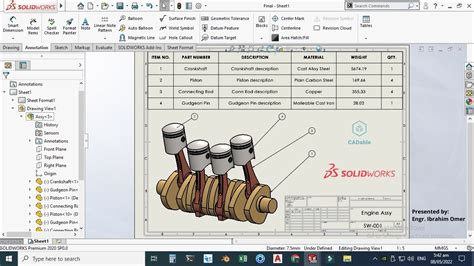 Image result for SolidWorks Drawing Materials Table