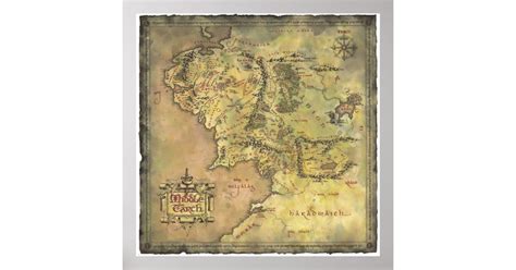 MIDDLE EARTH™ Map Poster | Zazzle