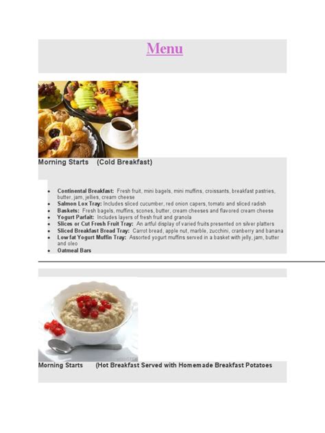 Catering Menu Sample | PDF | Salad | Cuisine