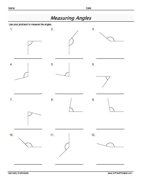 Angles Worksheet Free PDF に対する画像結果