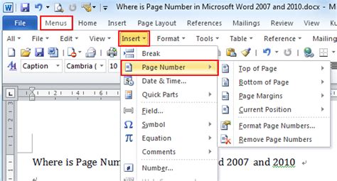 Image result for Word Page Number Format